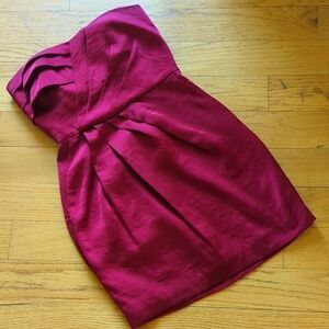 BCBGeneration Deep Red Strapless Mini Dress